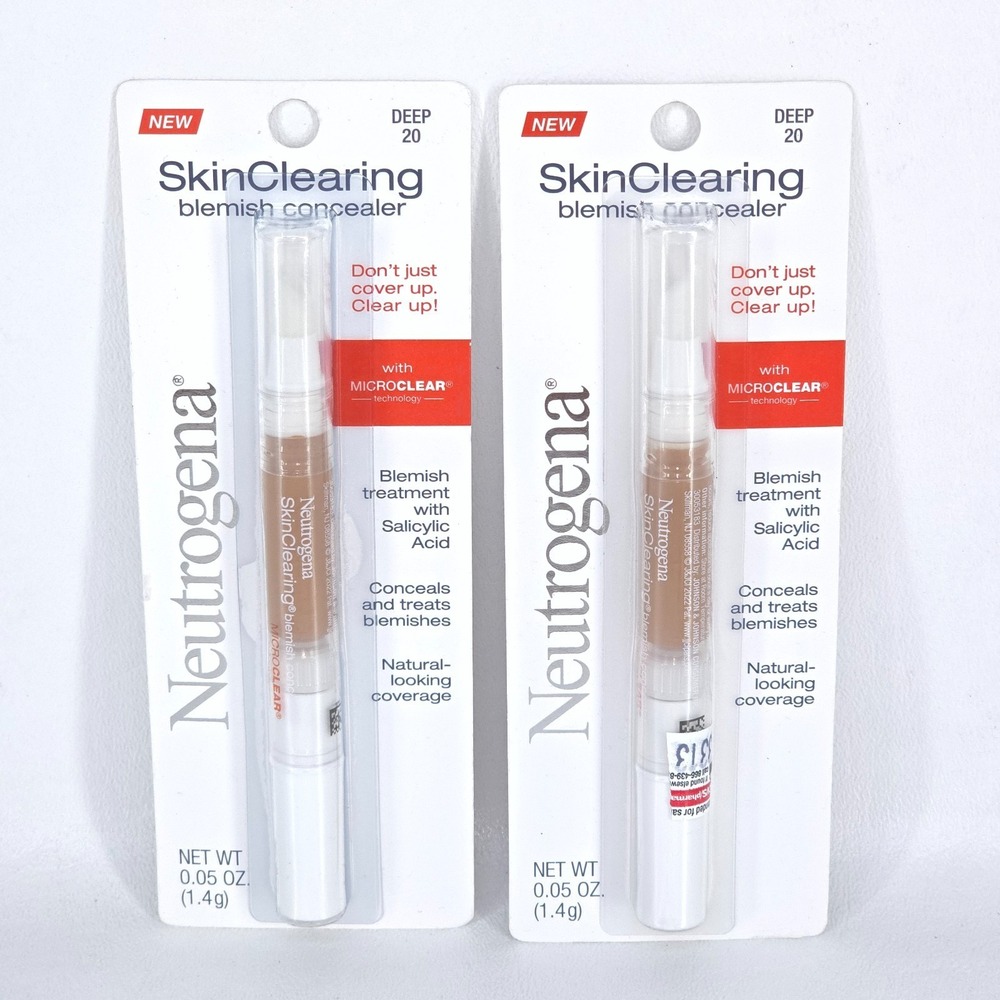 2 Pack Neutrogena SkinClearing Blemish Concealer DEEP 20 Salicylic Acid 3/26 NEW